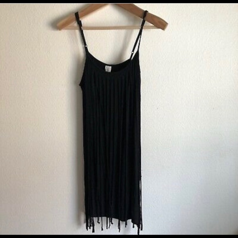 Badgley Mischka Black Spaghetti Strap Dress - Picture 3 of 6